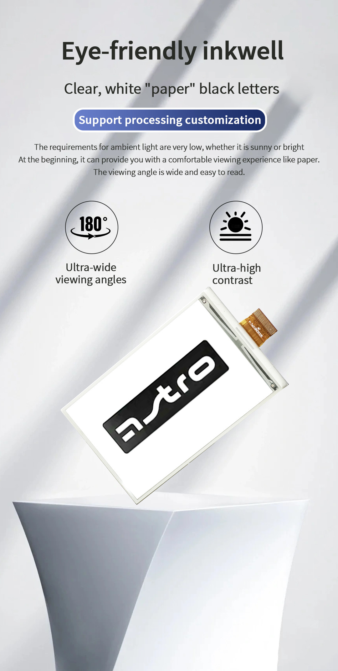 E Paper Module 3.52 Inch 240x360 Resolution Electronic Display High Contrast Custom