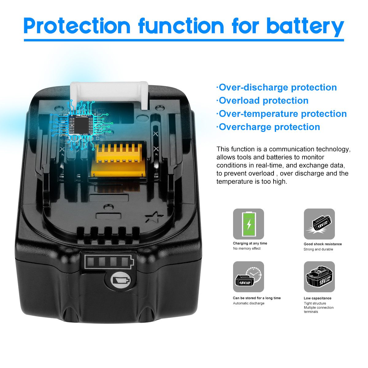 BL1840 BL1850 BL1860 Makita 18v 3.0ah Lithium Ion Battery