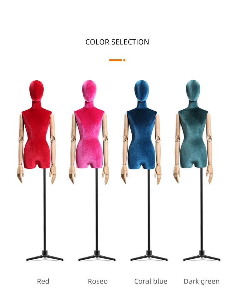 Fashion Female Display Mannequin Tailor Torso Half Body Mannequin With Base Women Style Stand Material Adults