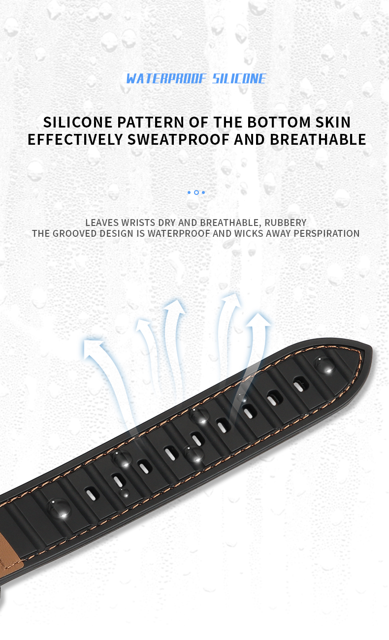 22mm Silicone Leather Watch Strap for iWatch Series 6 5 4 3 2 1 SE Luxury and Durable