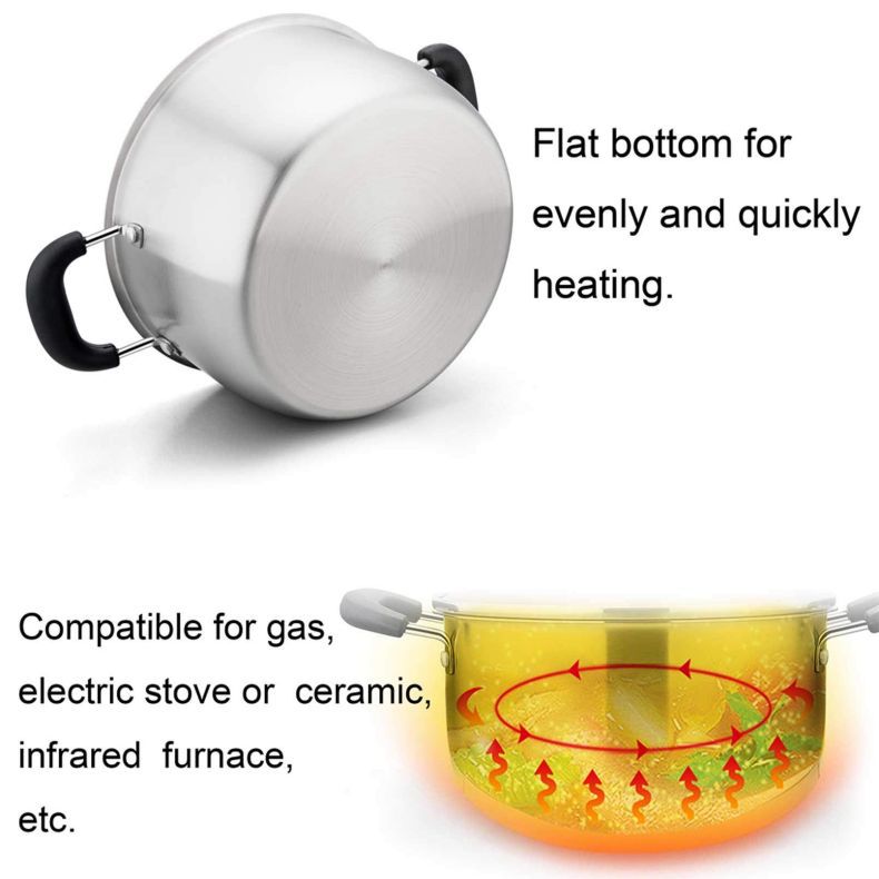 Wholesale Top Seller Kitchen Cooking Ware Hot Pot Induction Stainless Steel Cookware Soup Pot
