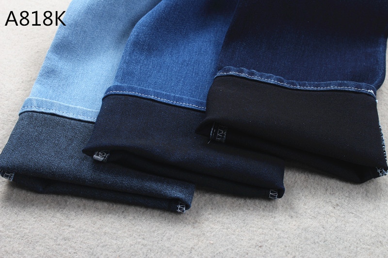 10 Ounces 58 59" Width Elastic Satin Denim Fabric For Female Black Backside