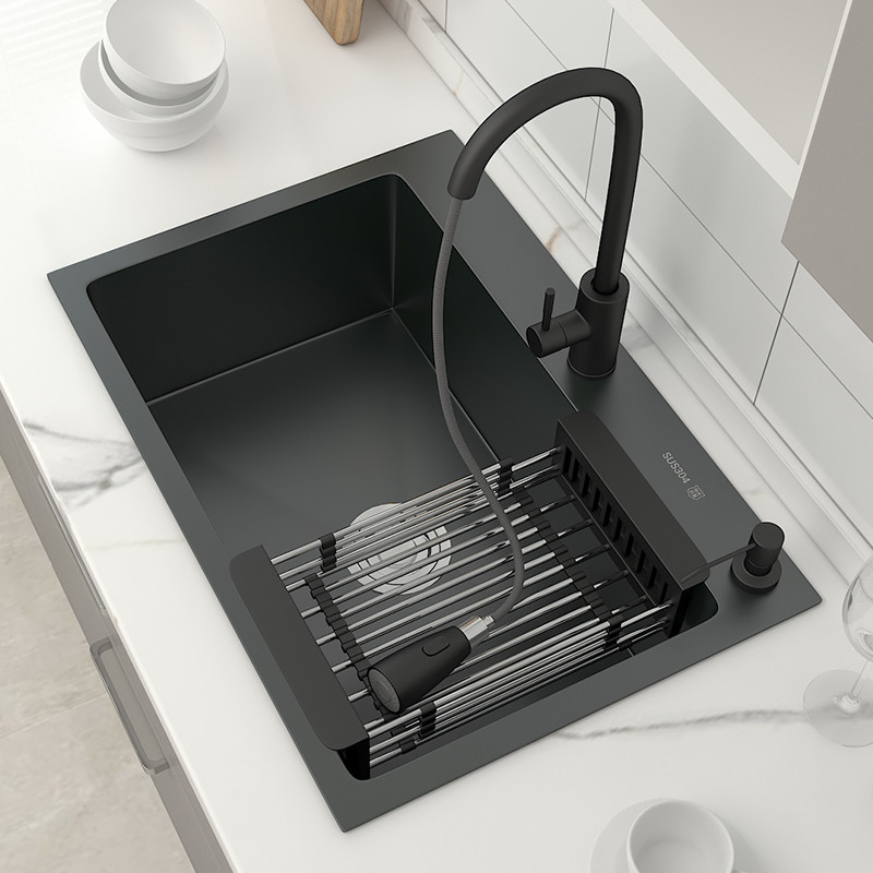 Square Single Bowl Stainless Steel Kitchen Sinks Vegetable Washing