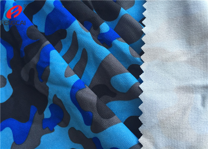 4 Way Stretch Polyester Spandex Printed Fabric Weft Knitted Fabric For Sportswear