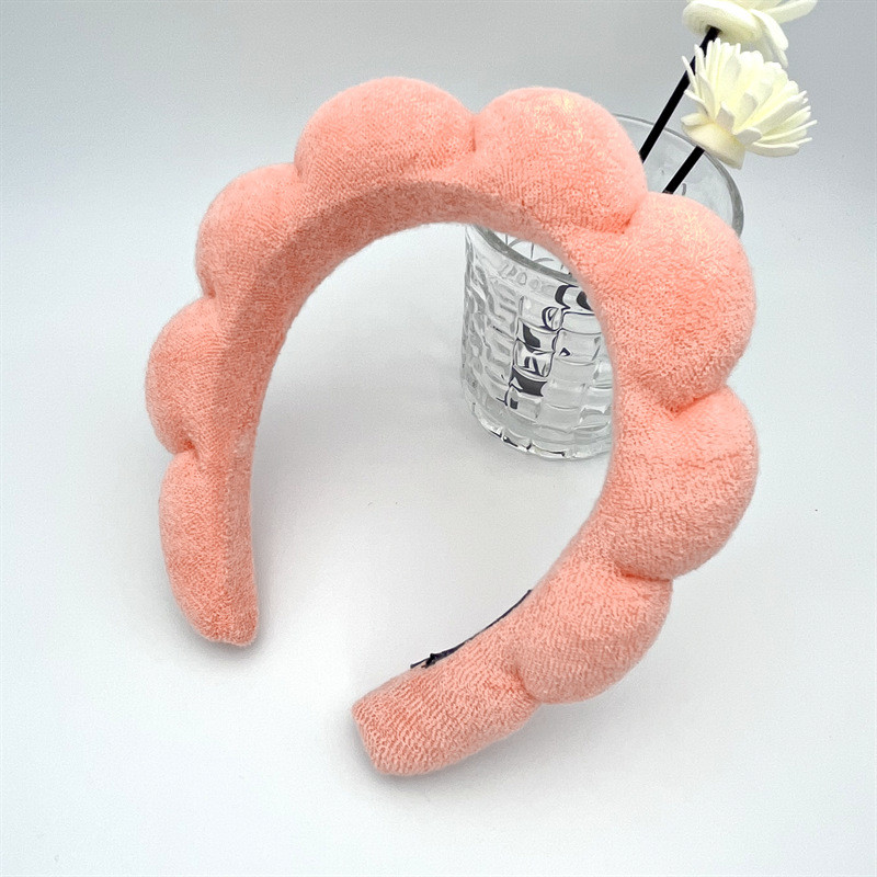 Spa Headband for Women Sponge Puffy Makeup Headband Spa Headband Terry Towel Cloth Fabric Head Band Yoga Washing Face