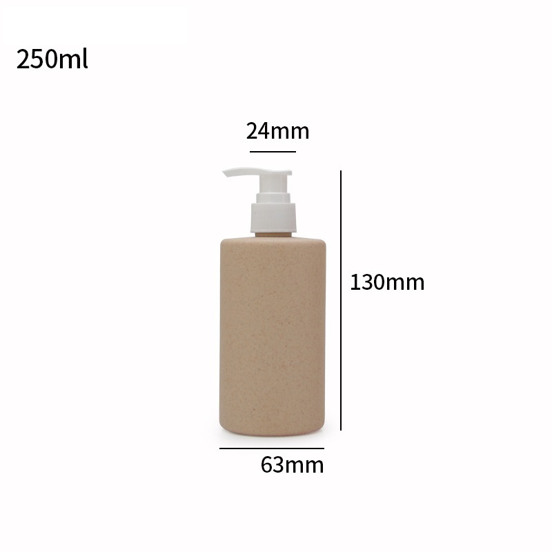 Biodegradable Wheat Straw Plastic Hotel Shampoo Bottles With Pump Dispenser 300ml