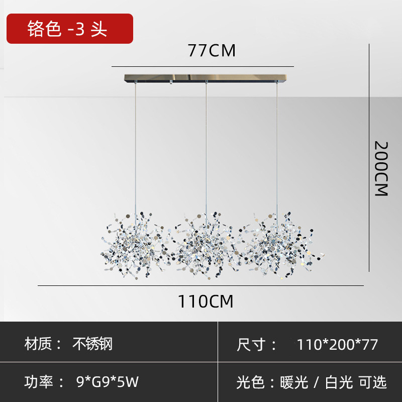 Shimmer Branching Disc Chrome Chandelier Ceiling Light Customized