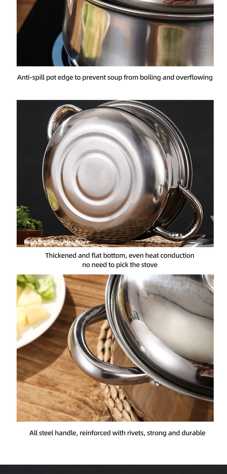 OEM/ODM 10 Piece Stainless Steel Cookingware Pot Set Cooking Pot Set Ollas Kitchen Ware Pot Cookware Sets