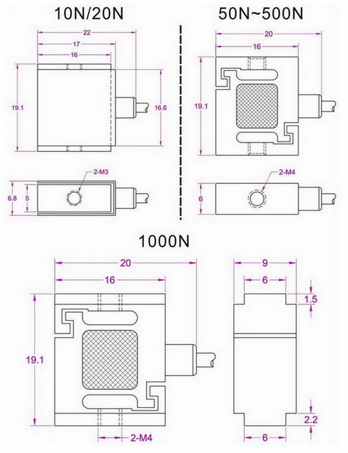 micro tension sensor 10N 20N 50N 100N 200N 500N