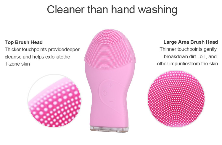 5V Facial Massager Electric Facial Cleanser Pink With FCC