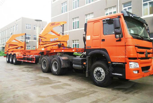 40ft Sidelifter Container Trailer , Port Self Loading Container Truck Trailer
