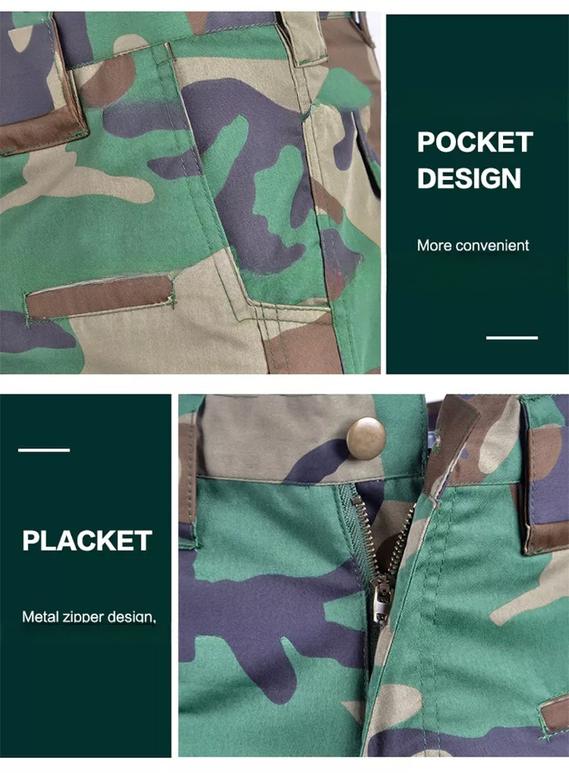 Anti-UV Protection Woodland BDU Training Guard Uniforms Custom Clothing 1.5 per Set