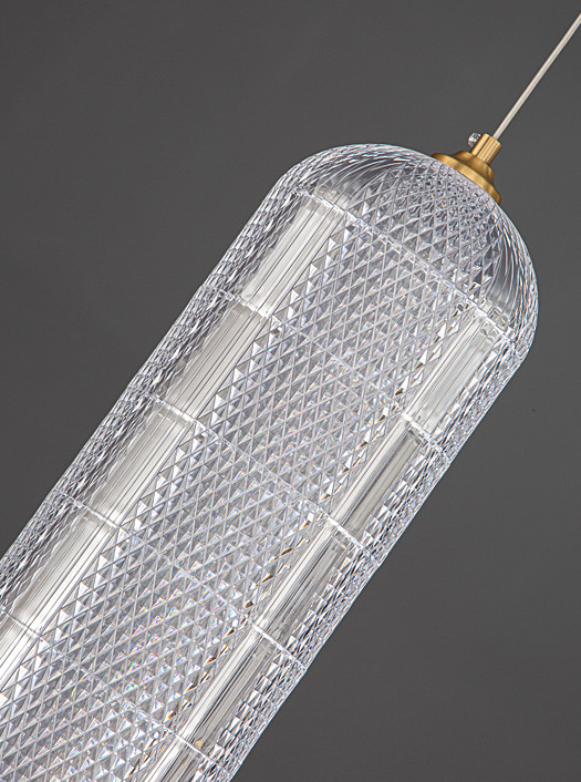 Customized Tricolor Modern LED Acrylic Chandelier Ceiling Lamp Diamond Shaped Lampshade