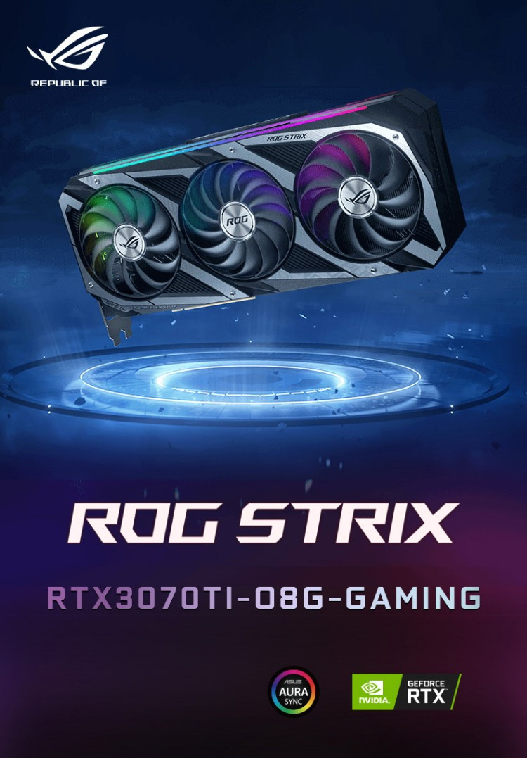 256bit GDDR6X Desktop Graphics Card ASUS NVIDIA ROG-STRIX-RTX3070Ti-O8G-GAMING