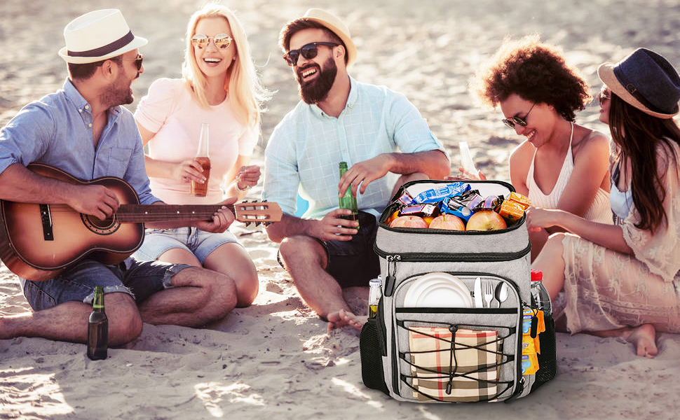 Leakproof Cooler Tote Soft Insulated Lunch Bag For Adults Women 25 Liter