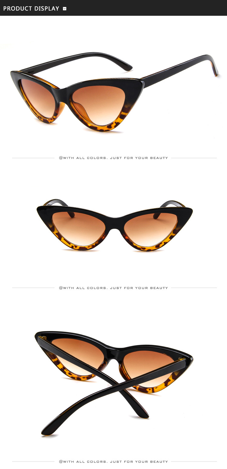 Retro Vintage Narrow Cat Eye Sunglasses Women Cat Eye Clout Glasses Plastic Frame