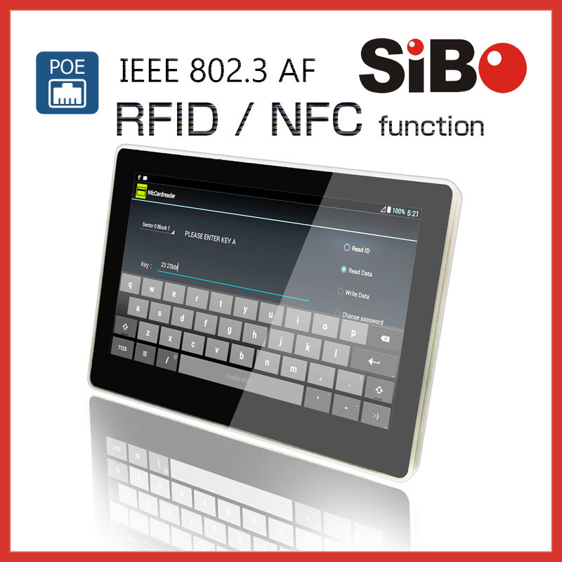 7'' Inwall Mount IPS Touch Screen LED Light NFC Reader For Conference Room Reservation