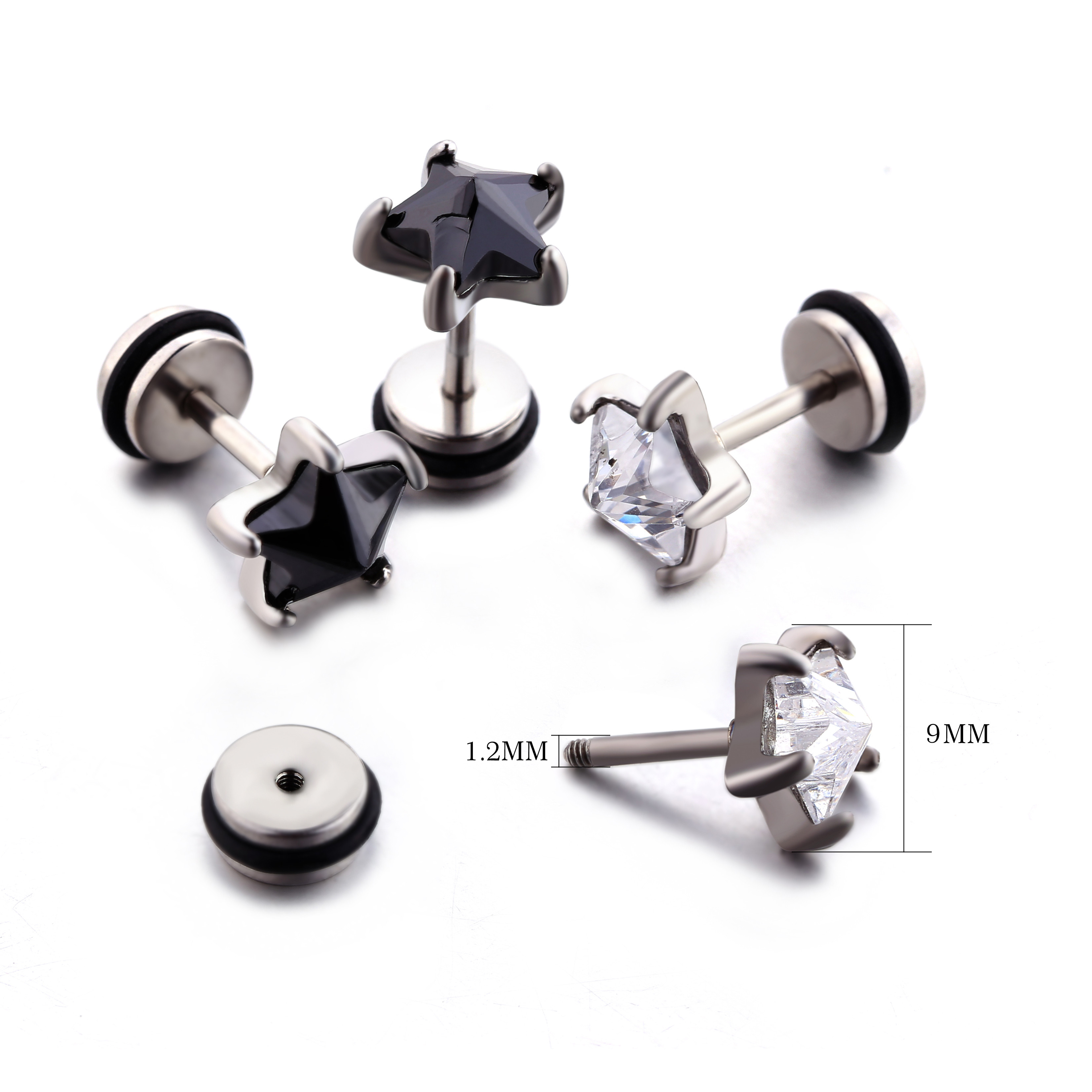 USA Hot Sale Star Stud Earrings Shinning Fashion Zircon Stud Earrings