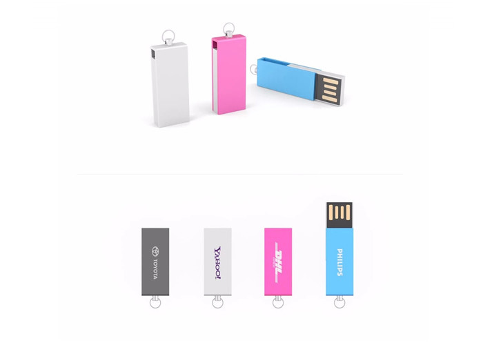 High Read / Write Speed USB Memory Disk , Swivel USB Flash Drive With Keyring