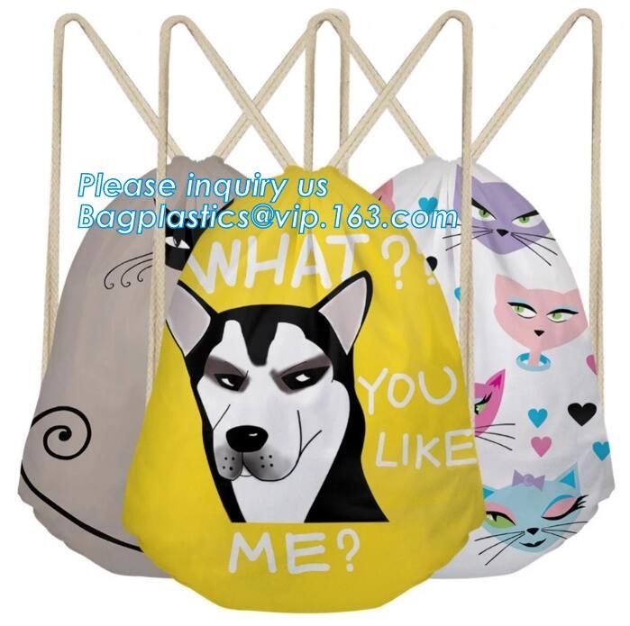 Promotion Custom Eco Friendly Sublimation Polyester Folding Shopping Bag,Promotional Sports Gym Sack Polyester Drawstrin