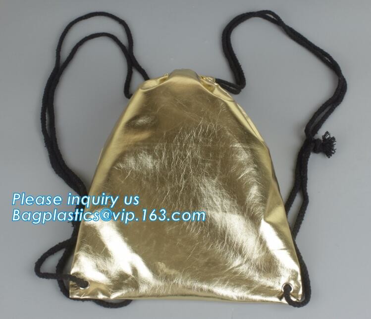Custom Printed PU Leather Waterproof Drawstring Bag, Cheap Black PU Leather Drawstring Pouch Bag Jewelry Pouch PU drawst