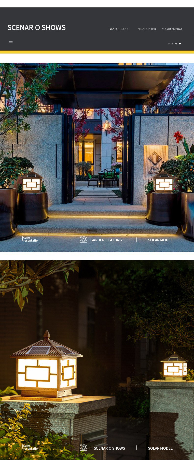 6V 9W Led Solar Fence Post Lights Garden Outdoor Traditional Square