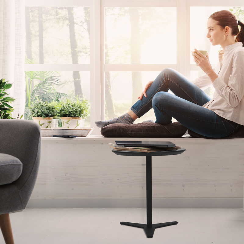 H21.65 Inch ABS Top Side Round Coffee Bedside Table For Livingroom