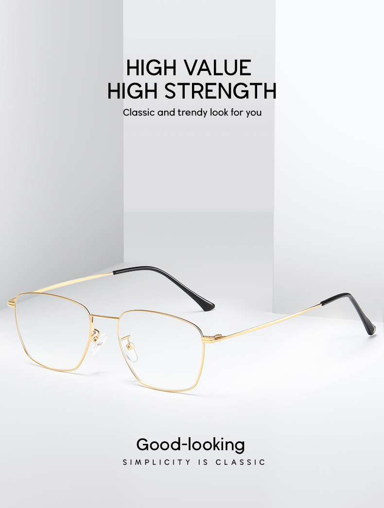 Metal Stainless Steel 140MM Men'S Reading Eyeglasses BSCI Designer Reading Glasses With Pouch