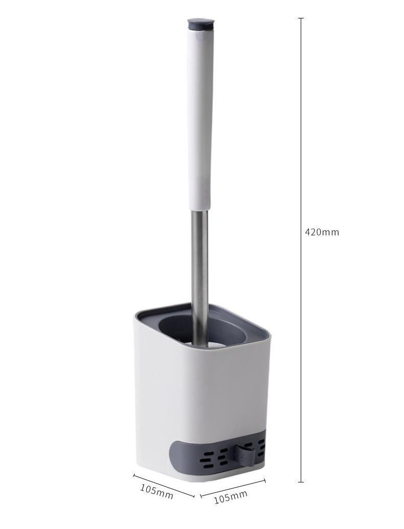 Detachable Base Silicone Flexible Toilet Brush Pp Durable Bristle Material