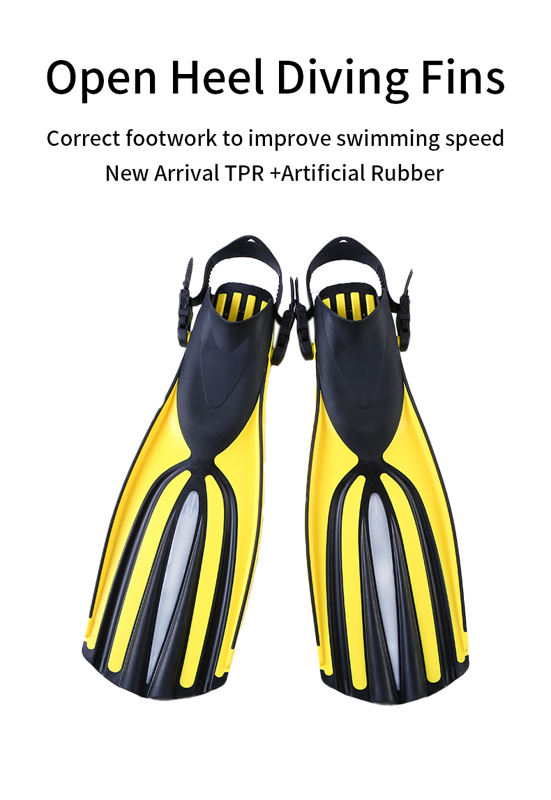 TPR PP Long Blade Scuba Diver Flipper Full Foot Fins For Flex Freediving Spearfishing