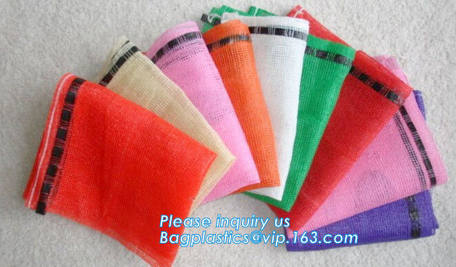custom label vegetable onion potato raschel tubular mesh net bags,PE/PP hot sale good quality leno raschel mesh bags pac 4