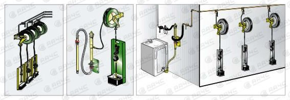 AA4C carbon steel Grease oil reel hose garage equipments auto repair