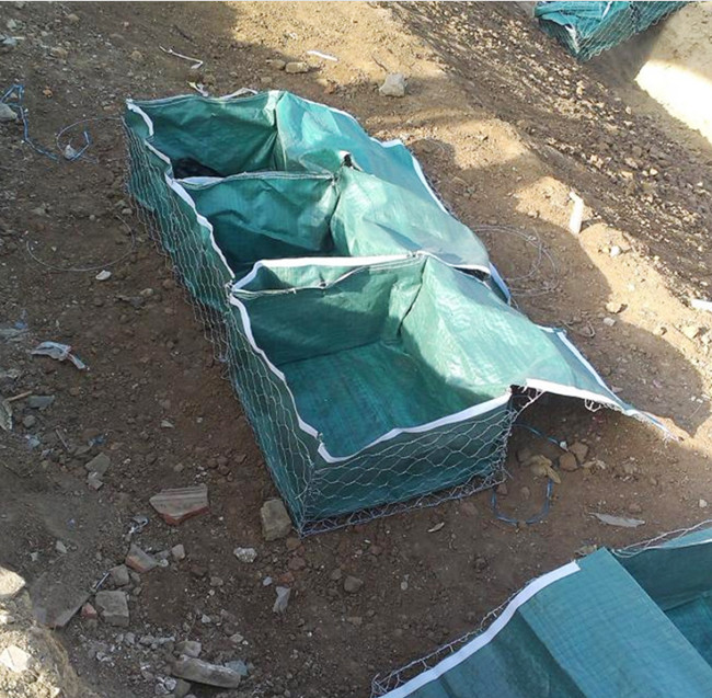 Hexagonal Metal Gabion Mesh Basket 1.0x1.0x0.5m PVC Coated