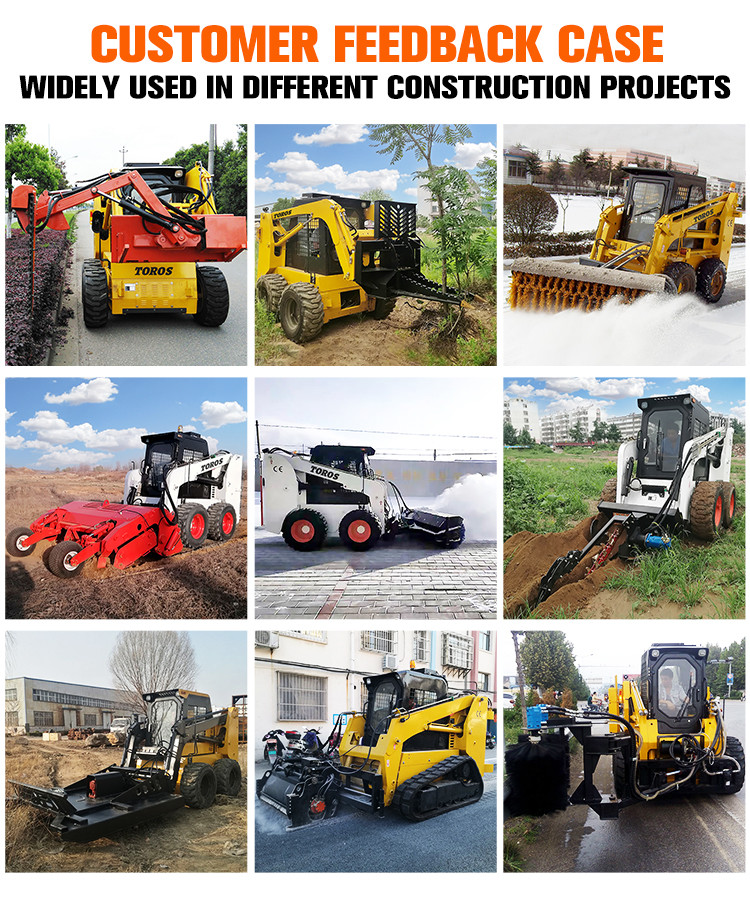 Road Maintenance Small Track Skid Steer Loader With 4 In 1 Bucket