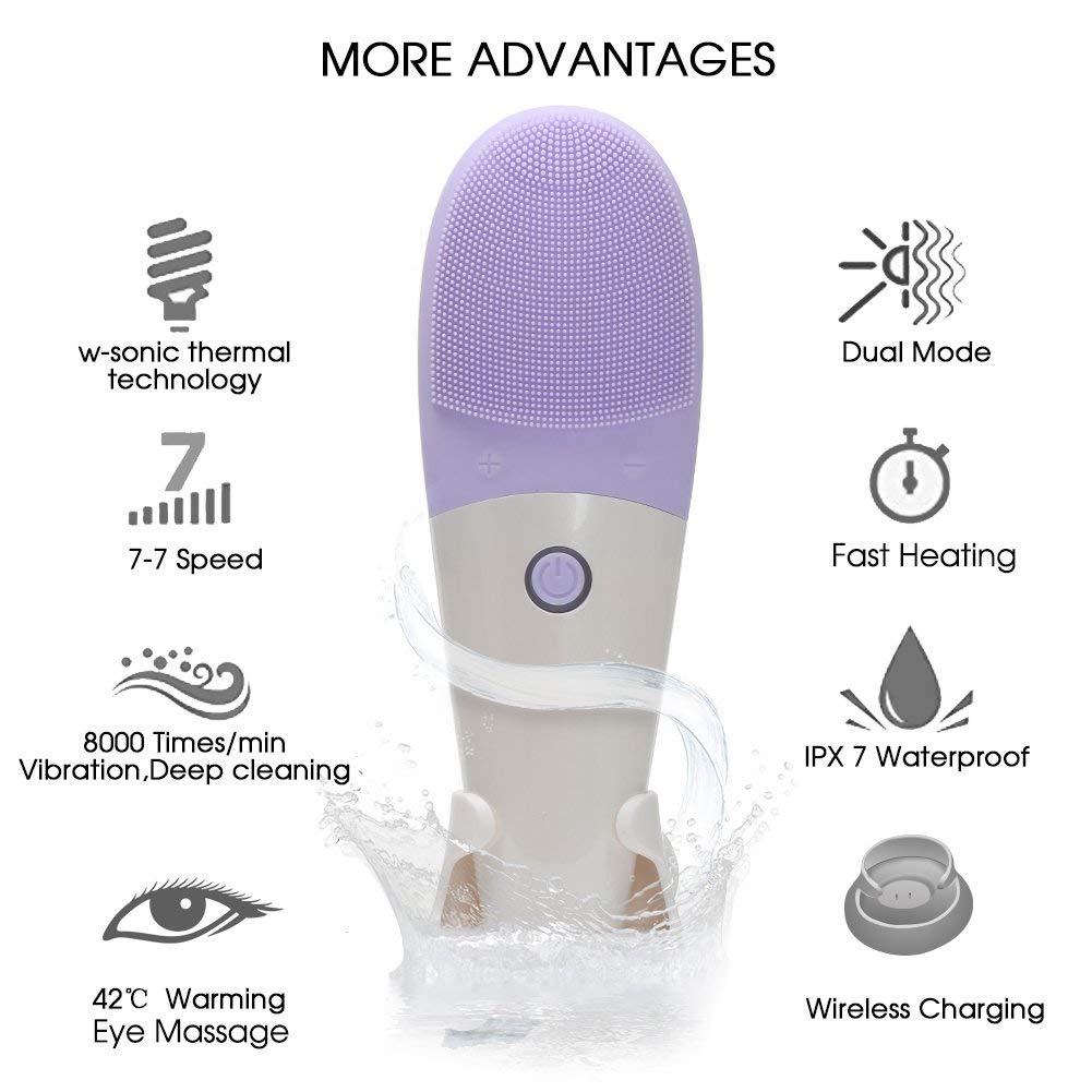 2021 Sonic Heating Silicone Cleansing Brush