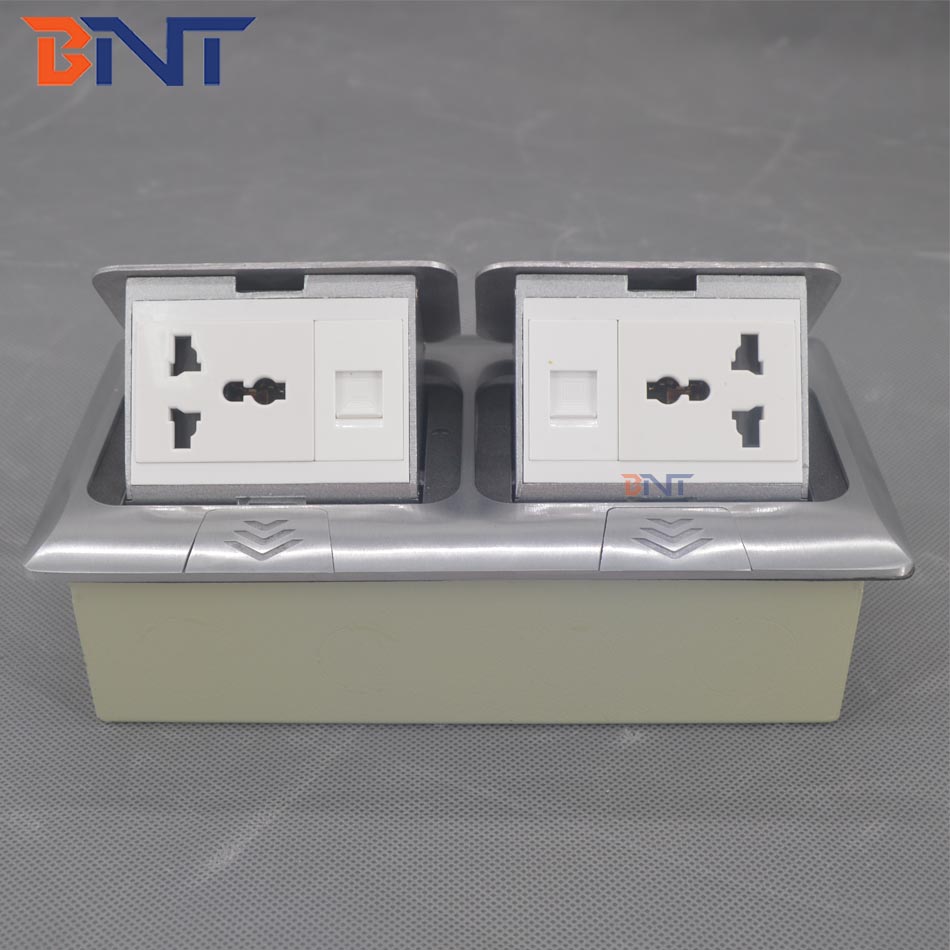 Aluminum alloy pop up electric plug floor switch hidden floor socket box