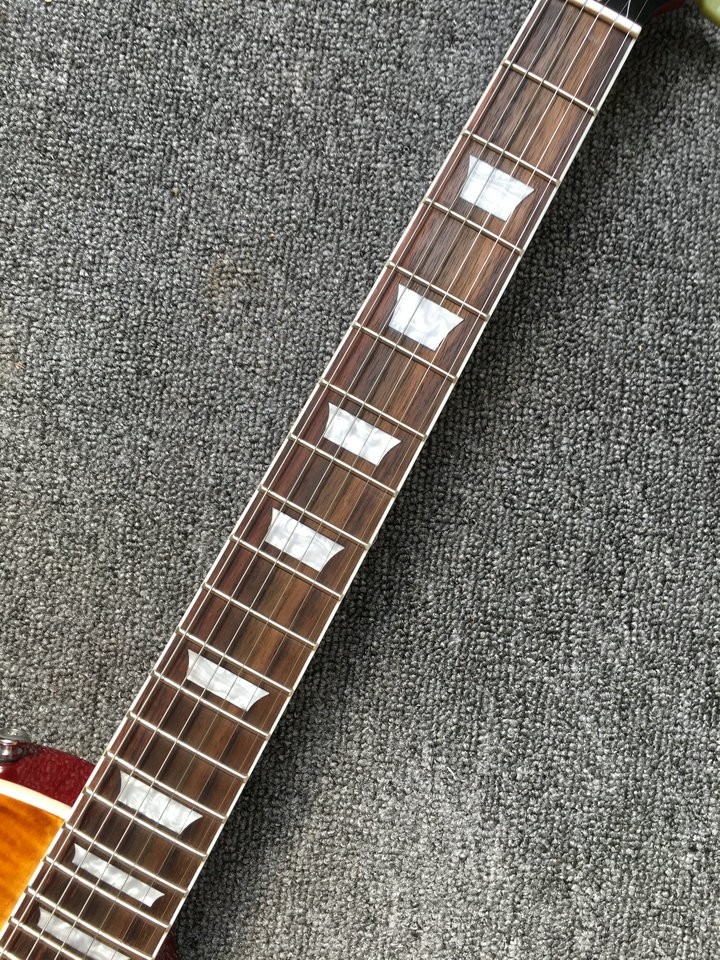 LP 1959 R9 Electric guitar Tiger Flame with Chrome hardware luxury finished way with Chrome hardware LP standard Electri