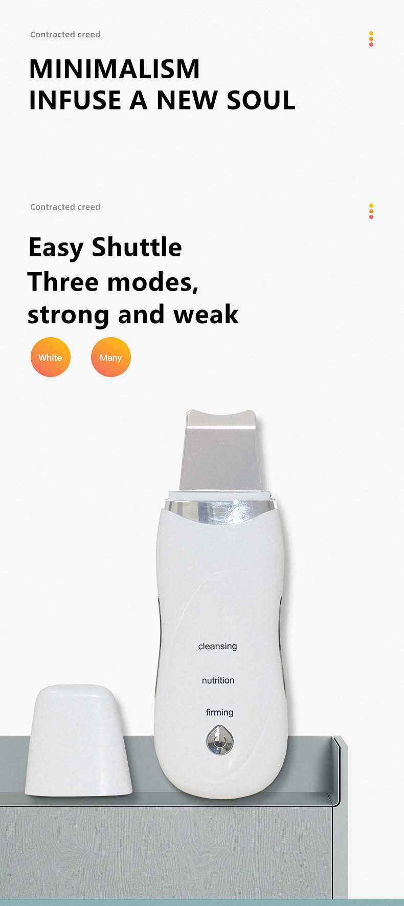 FCC Approval 23KHZ Ultrasonic Skin Cleanser , Ultrasonic Facial Spatula