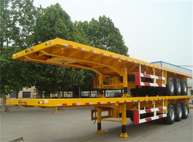 3 axle Container Flat Bed Semi Trailer 40ft flatbed transportation trailers