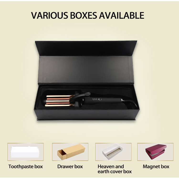 Home Use Three Barrel Titanium Big Wave Curler Automatic LED Hair Waver