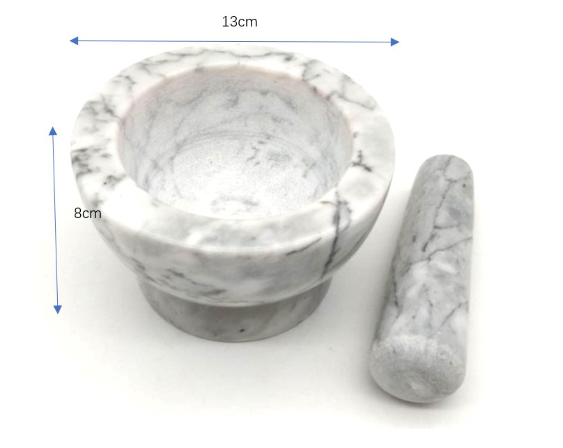 Grinding Natural Marble Stone Mortar And Pestle Set Herb Spice Garlic Press Masher