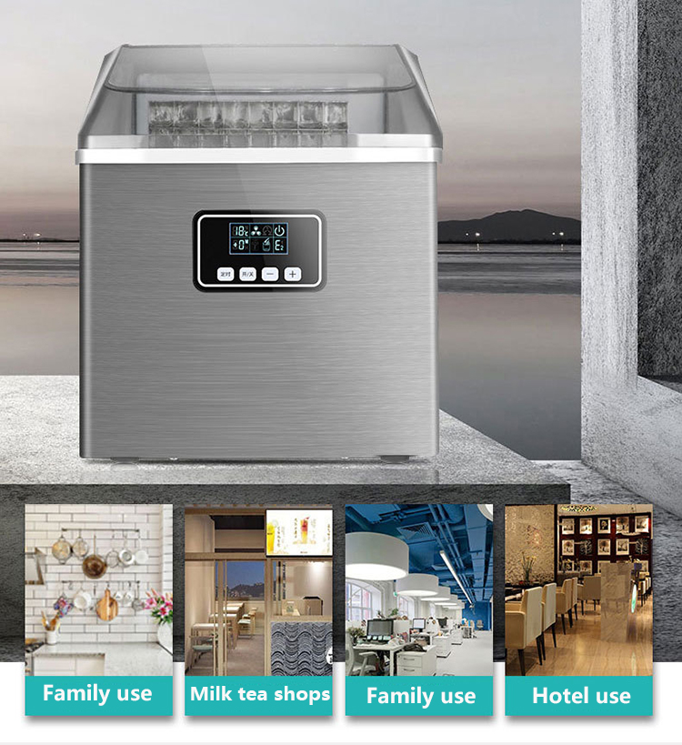 25kg Home Small Cube Ice Making Machine Portable Mini Countertop Ice Machine Hot foil stamping for Business Automatic
