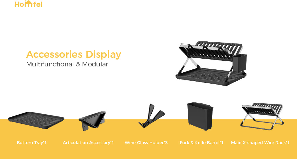 Foldable Stainless Steel Dish Rack For Rectangle Plates