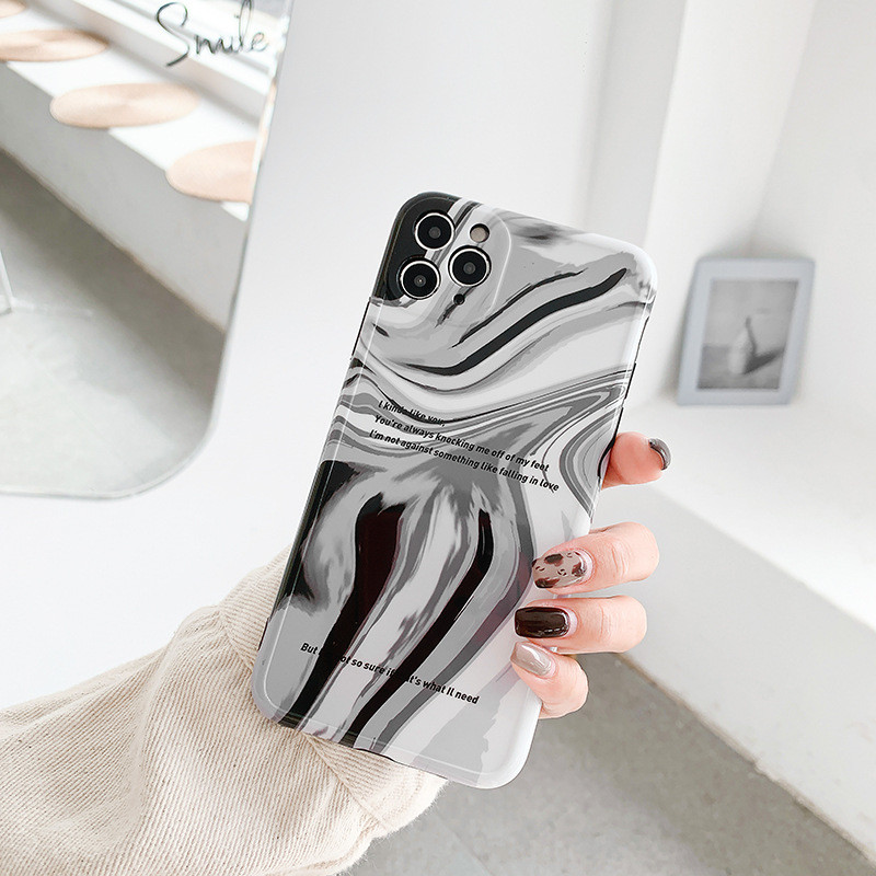 Shockproof Marble Phone Case TPU PC Hybrid Camera Protection
