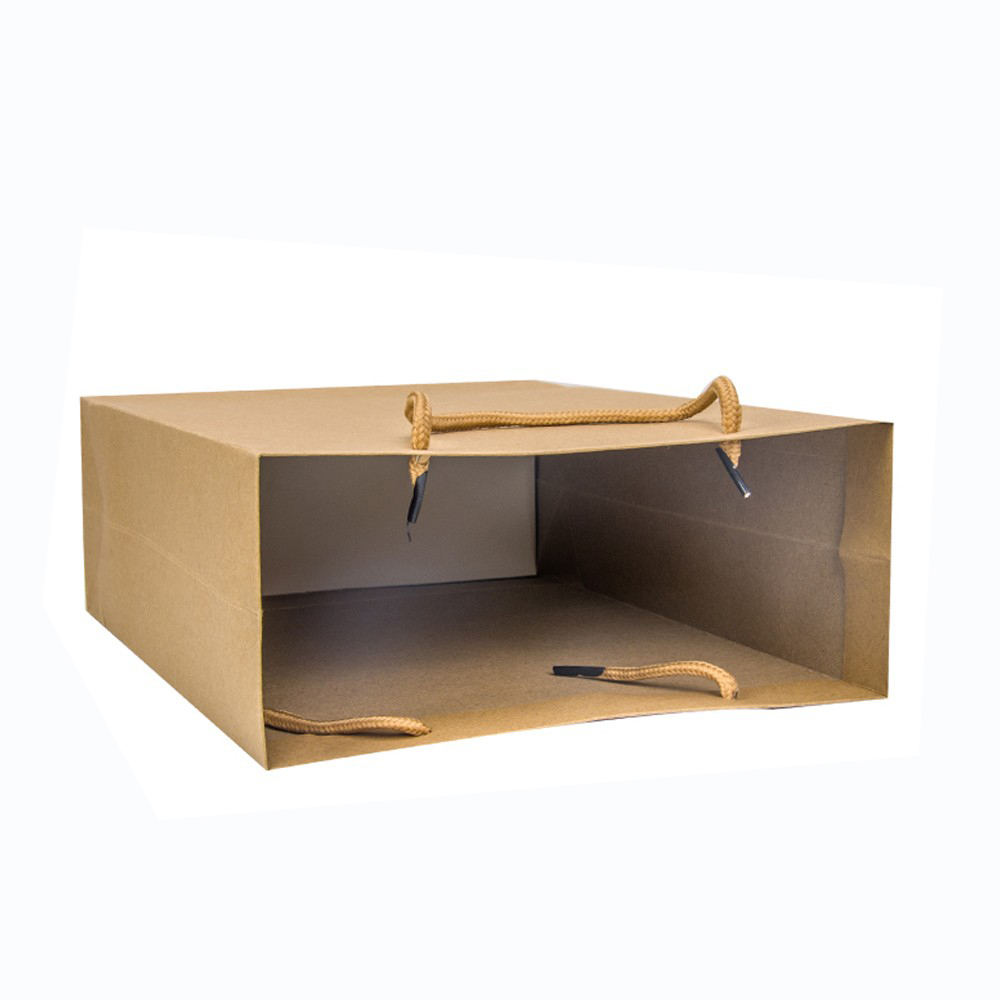Black White Brown Kraft Paper Shopping Bags With Handles Varnishing Surface Handling