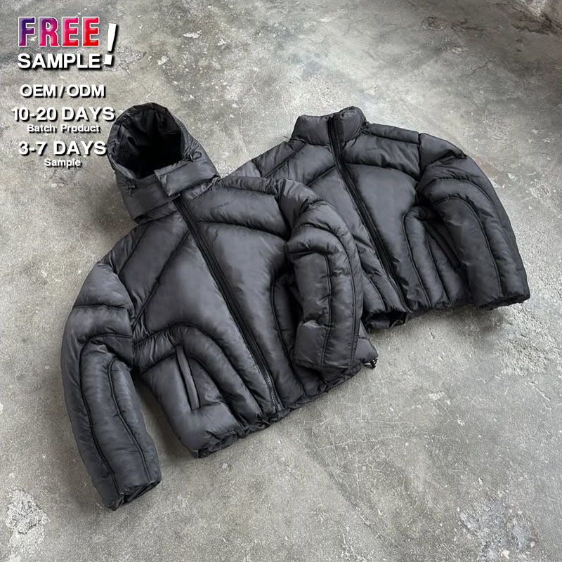 OEM Design Winter Bubble Jacket Men'S Down Jackets Winter With Detachable Hat