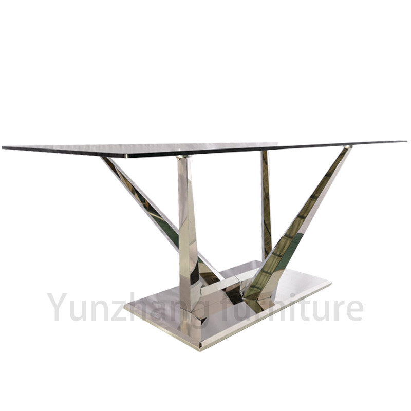 Low Luxury dining table with silver base