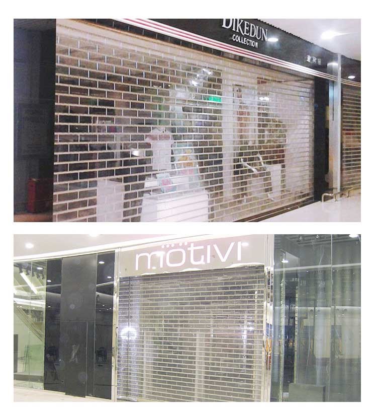 PC Slat Polycarbonate Rolling Door 8m Width Transparent Roll Up Door With Motor