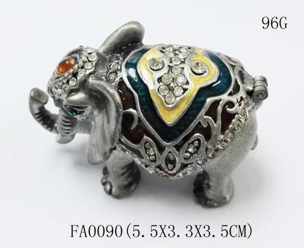 colourful elephant jewelry box elephant trinket elephant figure