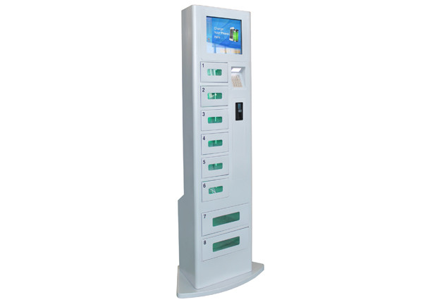 Slim Design Cell Phone Charging Stations Kiosk Quick Charge with Advertising Screen